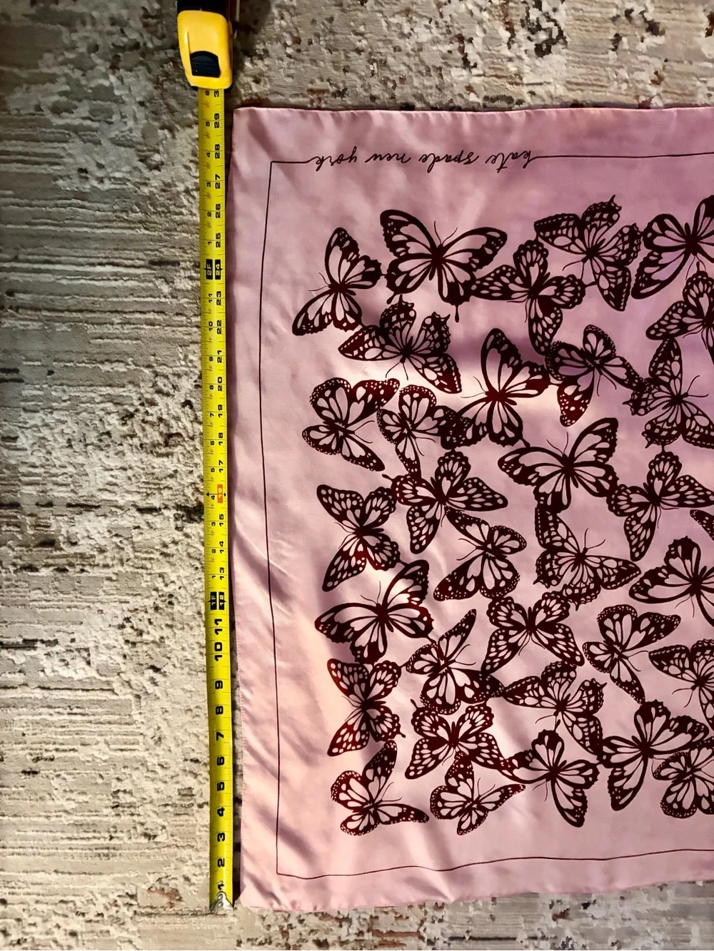 kate spade Pink Scarf with Brown Butterfly Print NWOT